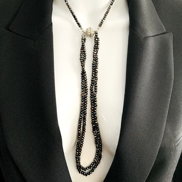 Shiny chique three string necklace shiny magnetic clasps multiple ways of wear - Picture 10 of 12